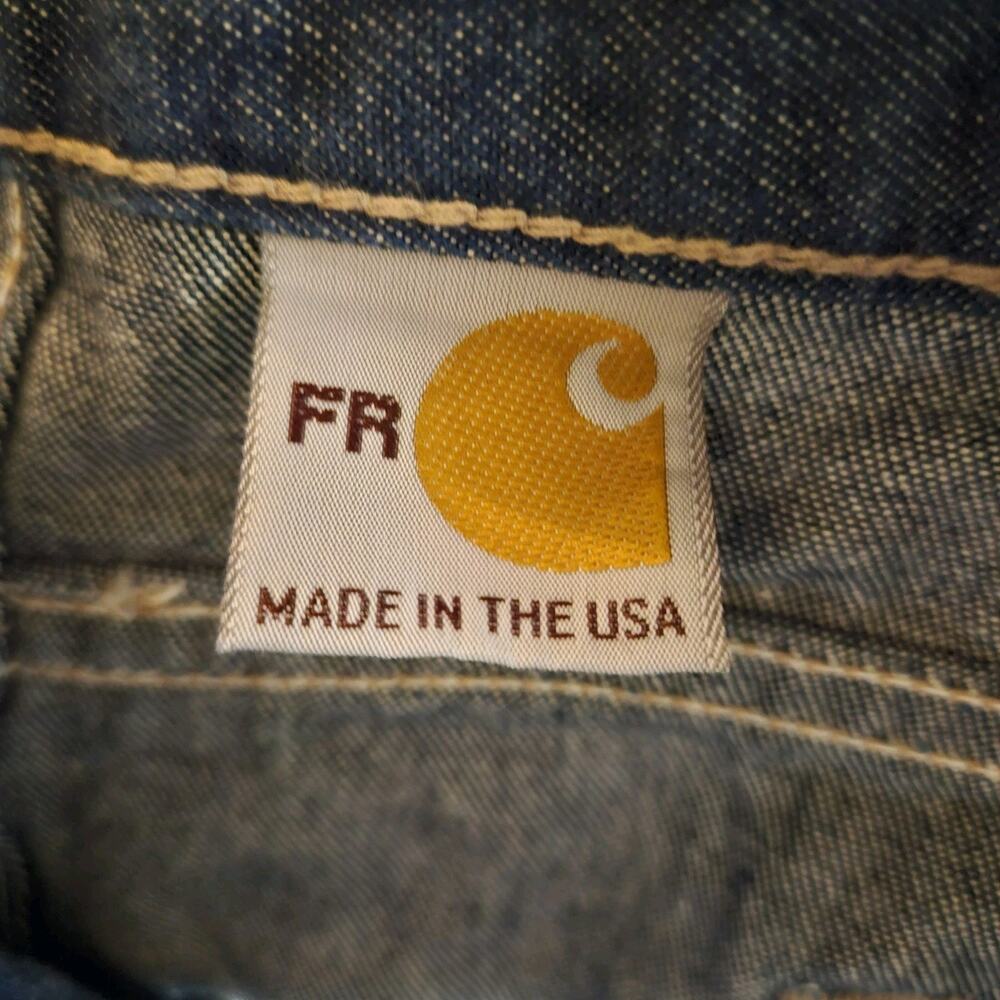NEW Carhartt FR Flame Resistant Jeans Mens 40x30 Blue Denim Work FRB 100DNM - Picture 7 of 7